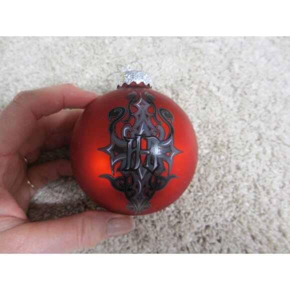 Harley-Davidson Red Glass Ornament With Gothic design - Picture 2 of 2